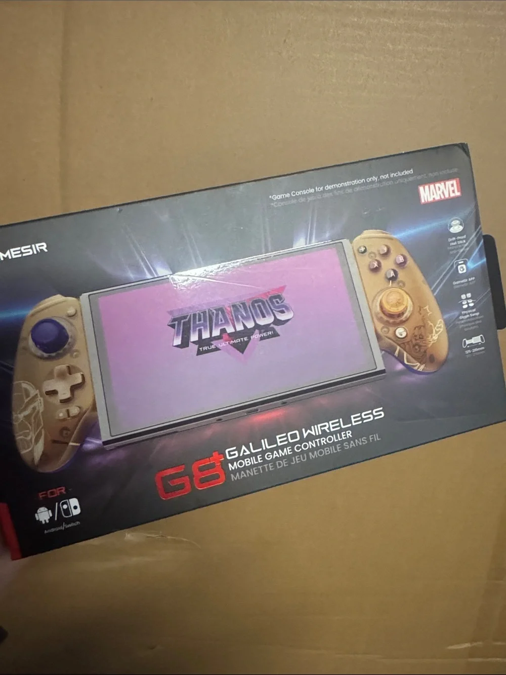 Gold Thanos Themed Portable Gaming Controller Set for Handheld Consoles